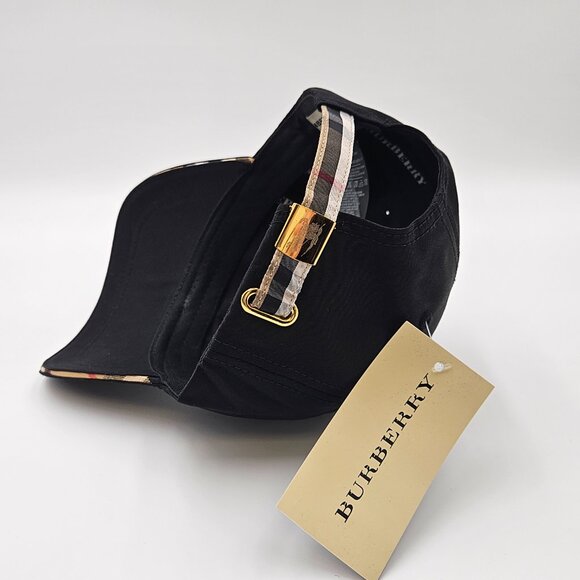 NWT BURBERRY Equestrian Knight Cap Black Gold TB Embroidered - OSFM Rare Drop!! main image 4